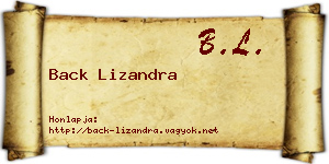 Back Lizandra névjegykártya